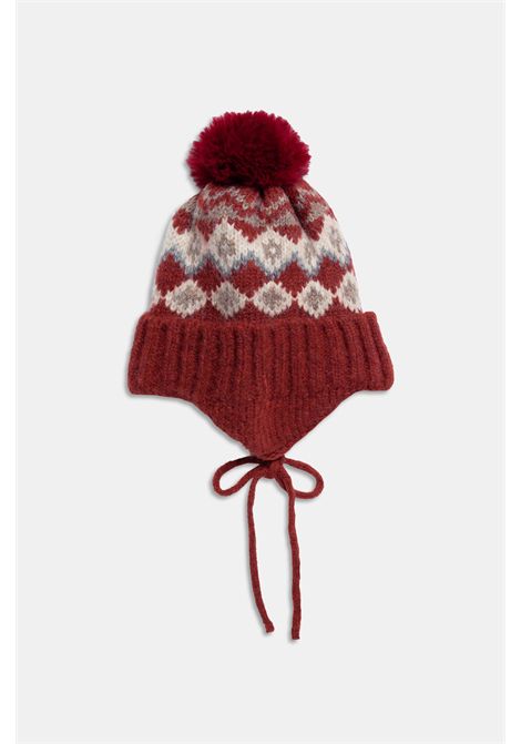 Weili Zheng Cappello con Paraorecchie in Misto Lana Fantasia Rosso Donna WEILI ZHENG | Cappelli | F26AS01R118